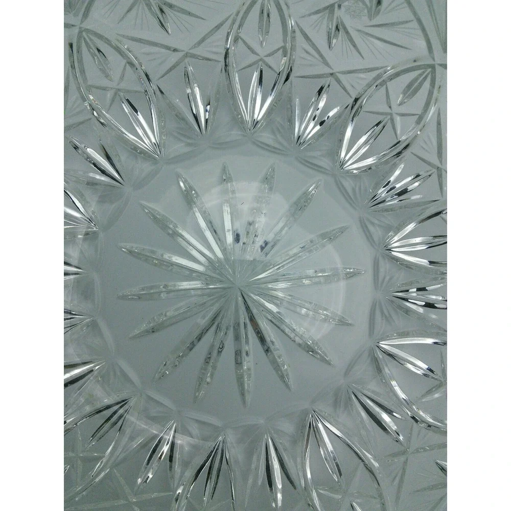 Irena 24% Lead Crystal Bowl & Matching Basket Easter Set With Stars & Palms 2 pc